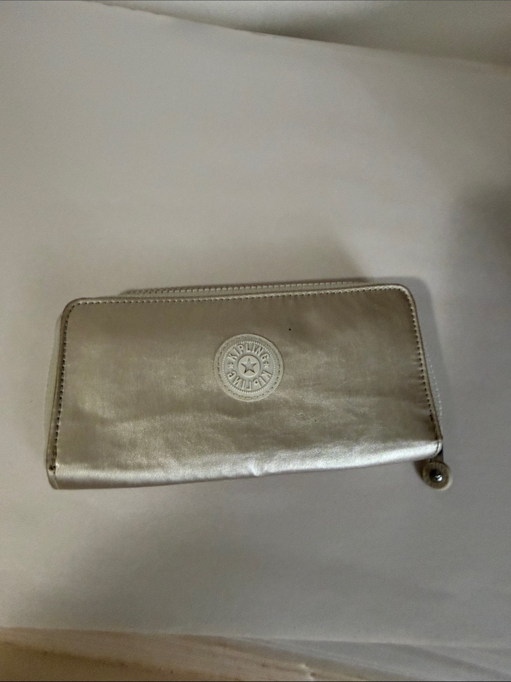Kipling Metallic Silver Zip-Around Wallet